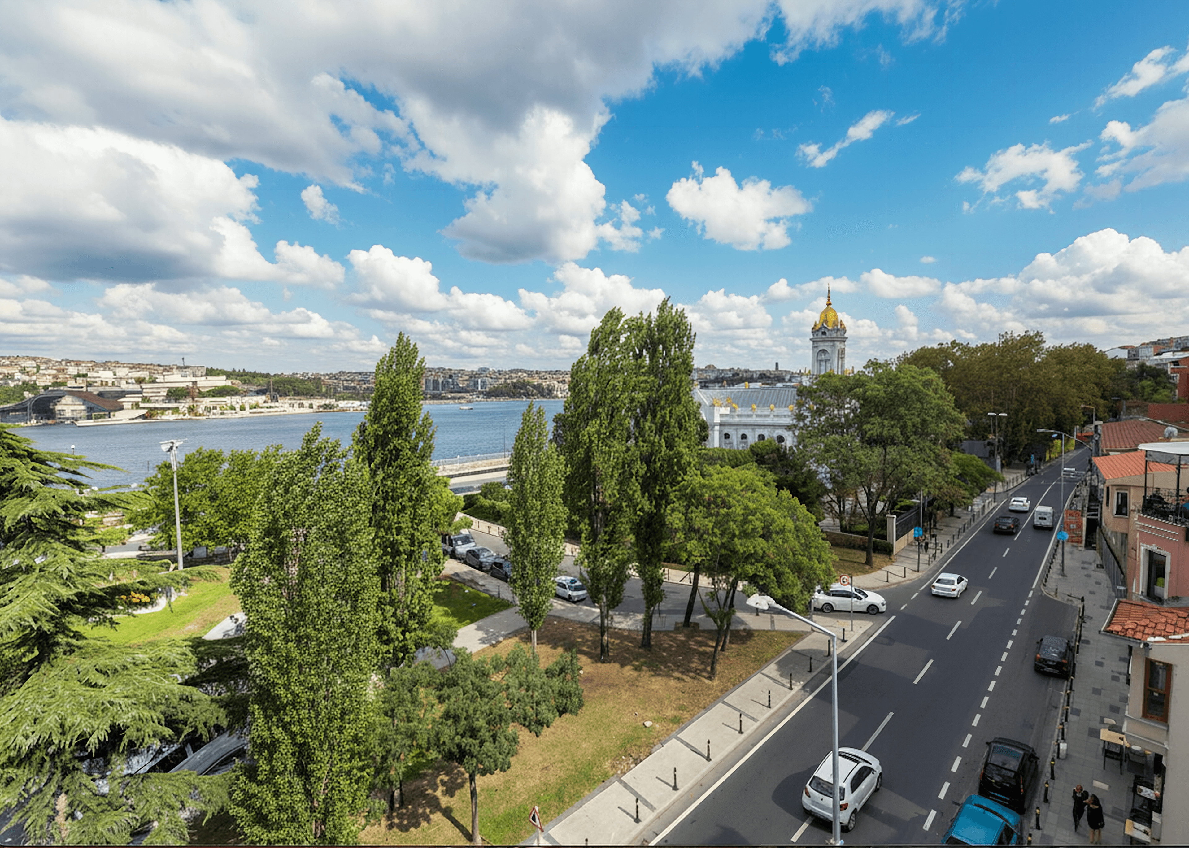 Panoramic Golden Horn view from upper floor